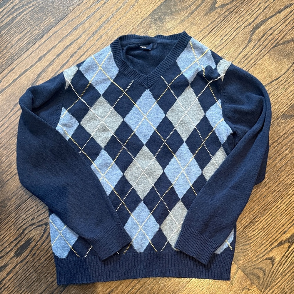 Boys size 12 Navy Argyle Sweater
